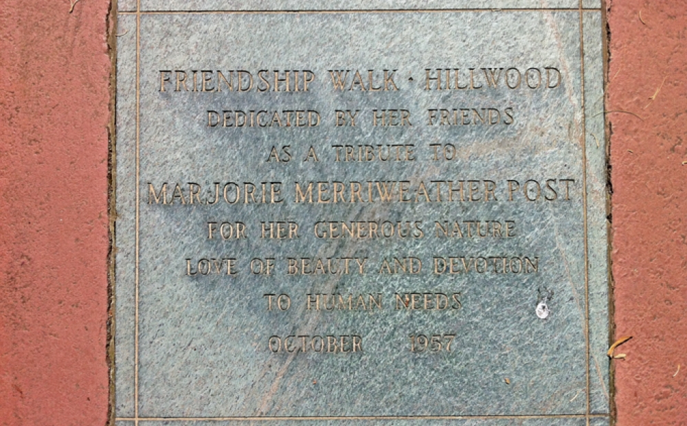 Dedication Plaque to Friendship Walk at Hillwood