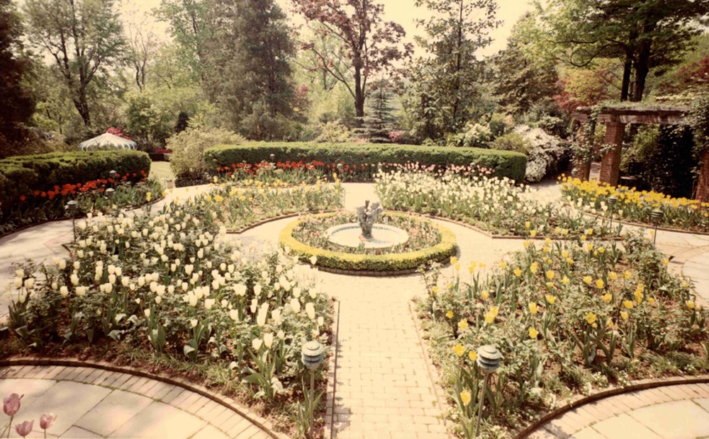 Archival photo of the rose garden