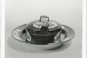 BUTTER DISH WITH COVER AND ATTACHED TRAY (BEURRIER), ONE OF TWO