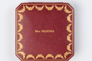 FRAME WITH MINIATURE OF NEDENIA HUTTON AS A BABY
