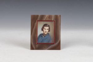 FRAME WITH MINIATURE OF ADELAIDE RIGGS