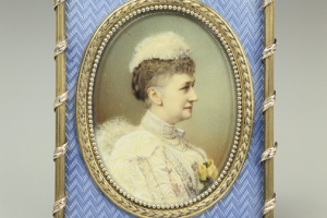 FRAME WITH MINIATURE OF QUEEN LOUISE OF DENMARK