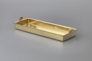 RECTANGULAR BOX WITH COVER AND FITTED TRAY FROM A DRESSING TABLE SET
