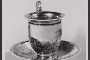 CUP WITH HARBOR SCENE