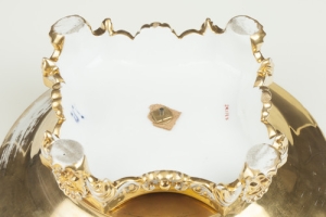 LOW-FOOTED PLATE FROM A DESSERT SERVICE, ONE OF TWO