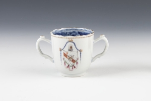 BROTH CUP FROM THE DALLING WITH FOSTER IN PRETENCE ARMORIAL SERVICE