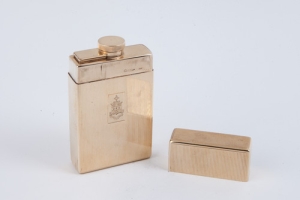 FLASK WITH COAT OF ARMS