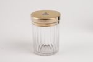 GLASS JAR FROM A DRESSING TABLE SET