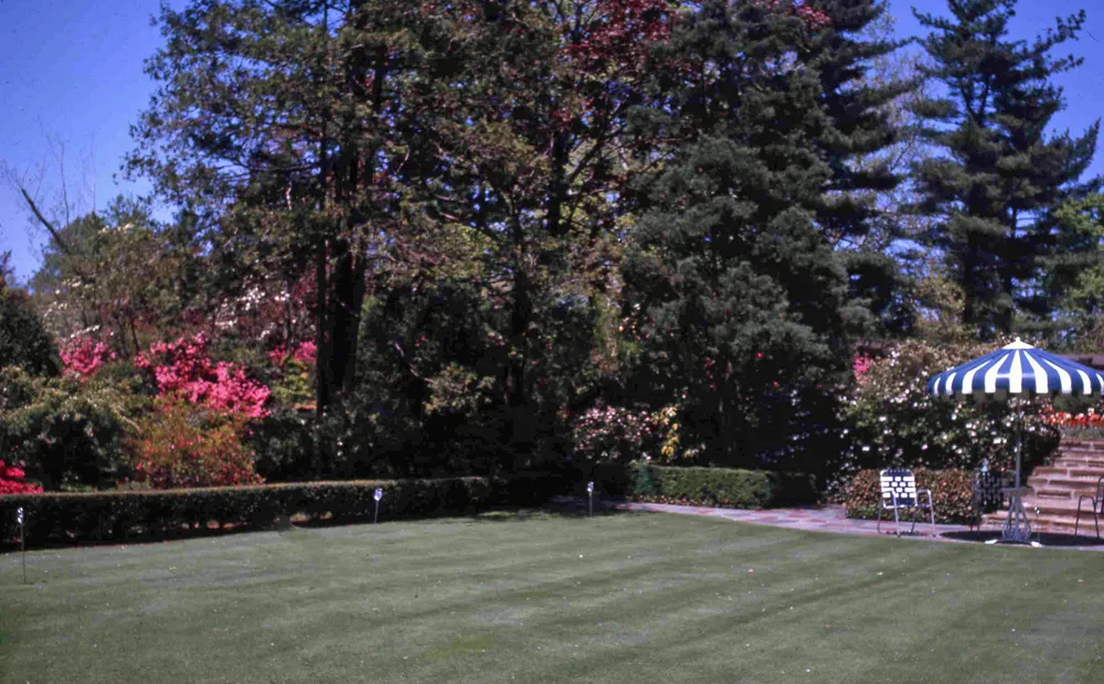 Archival photo of the putting green